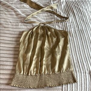 Vintage Y2K Elegant gold Halter Top WHBM
